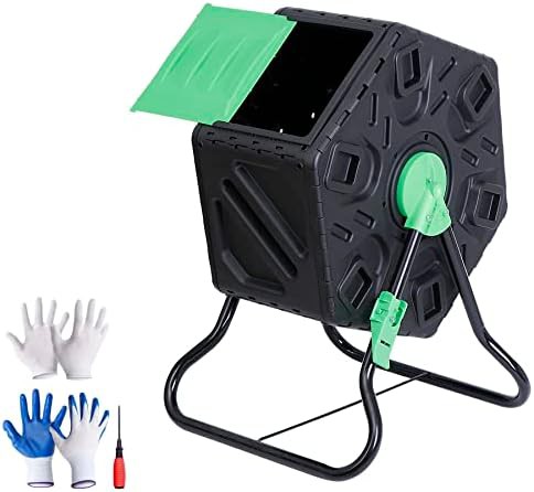 Heavy duty tumbling composter with sliding door