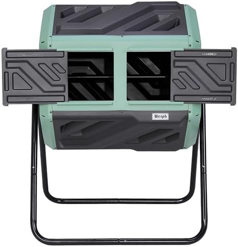 Green and black rotating dual chamber bin