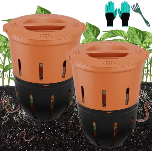 Inground worm compost bin two pack