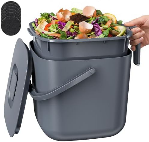 Gray indoor bucket with liner