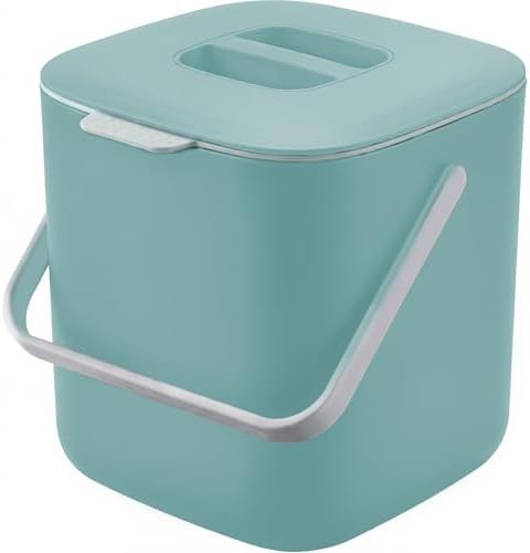 Green sealed kitchen compost bin 0.7 gal