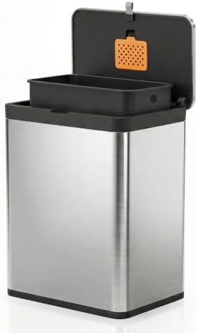 Hanging stainless steel bin for cabinets