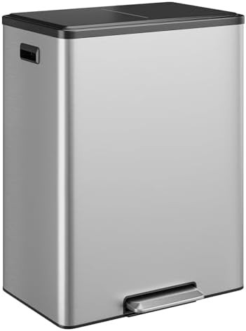 Stainless steel dual kitchen recycling bin