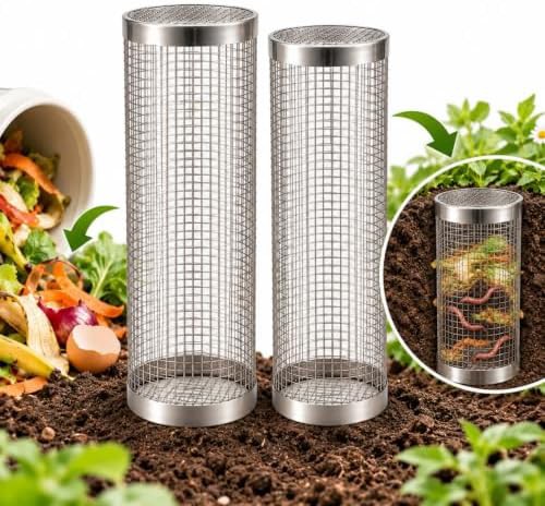 Two pack stainless steel worm bins