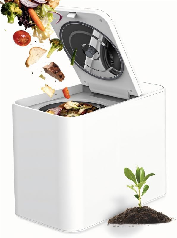 Compact electric countertop kitchen compost bin